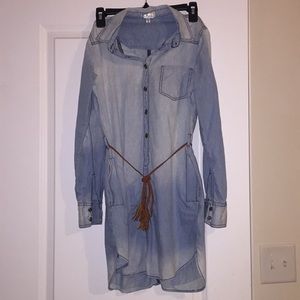 Chambray Shirt Dress with belt size S